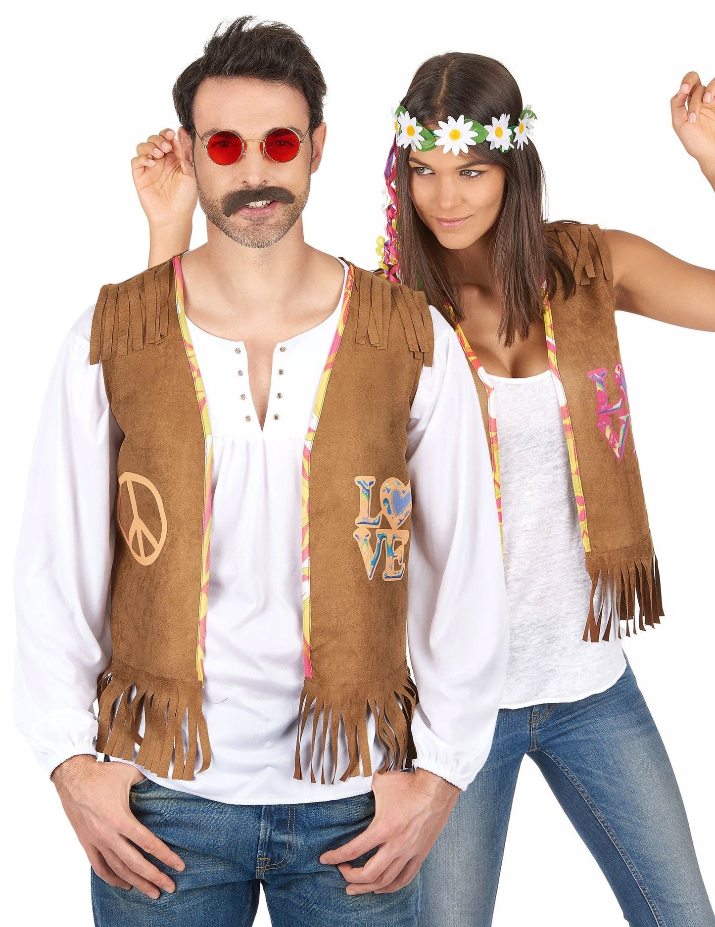 Hippie gilet koppelkostuum