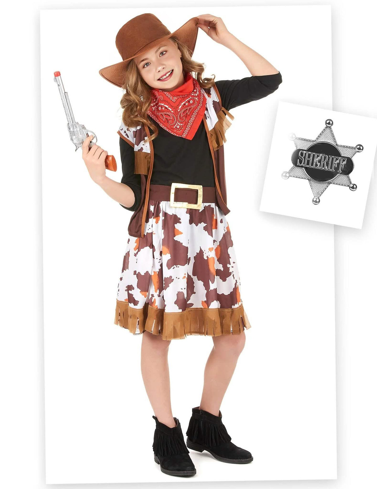 Cowgirl kostuum pack met accessoires voor meisjes