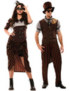 Bruin steampunk-koppelkostuum voor volwassenen