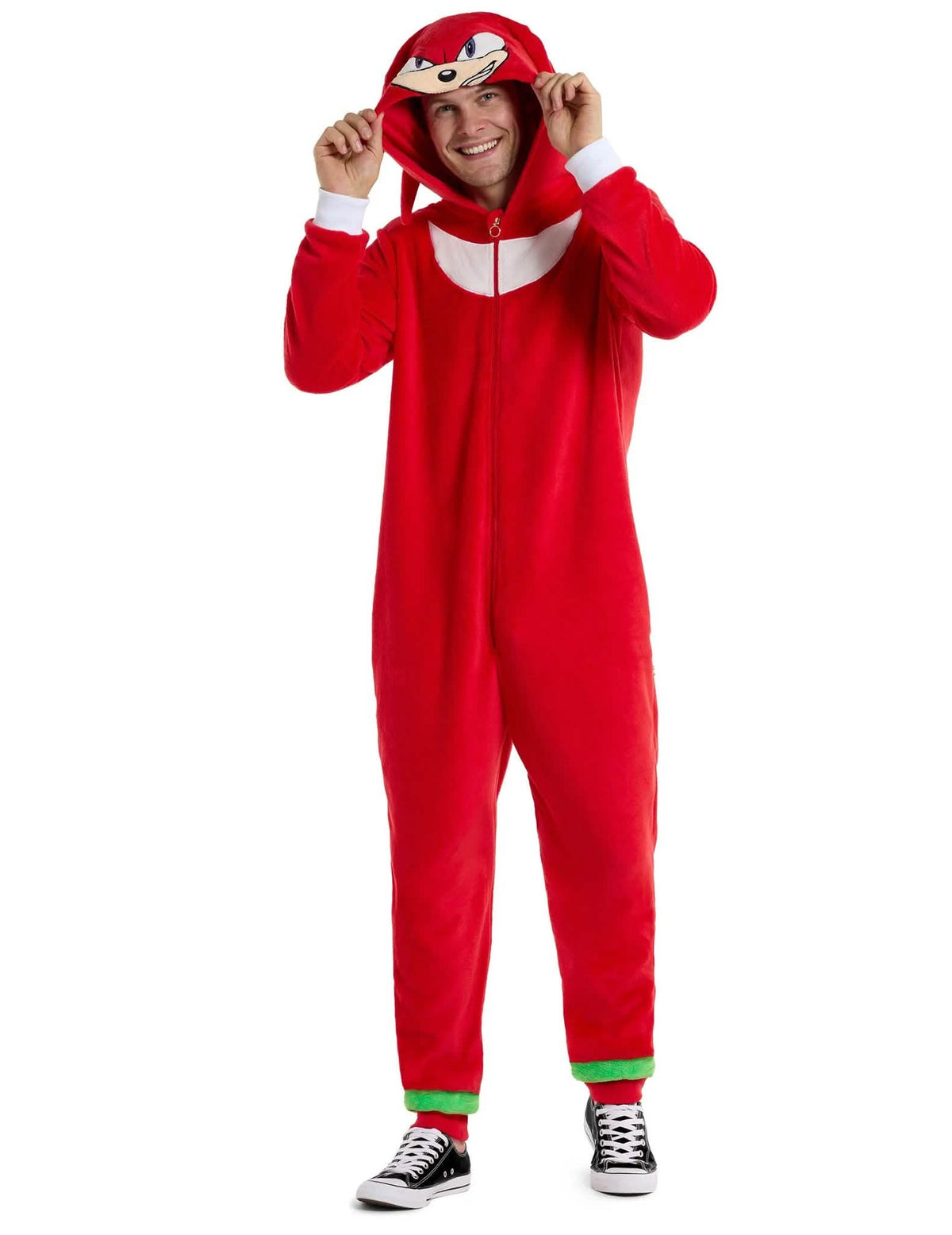 Sonic en Knuckles™ jumpsuit koppelkostuum voor volwassenen