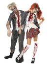 Koppel scholieren zombies Kostuums Halloween outfit