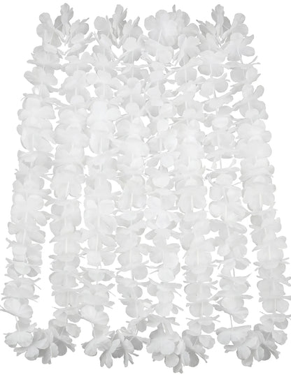 12 Colliers hawaï blanc