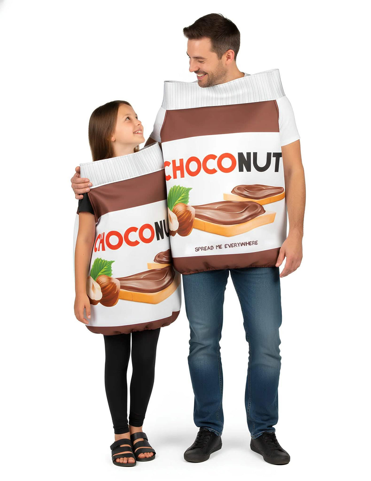 Choconut duo verkleedpak voor volwassenen en kinderen