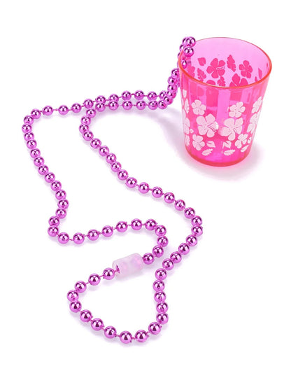 Pack de 12 colliers roses avec verre à shooter
