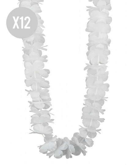 12 Colliers hawaï blanc