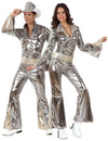 Déguisement de couple disco argent adulte