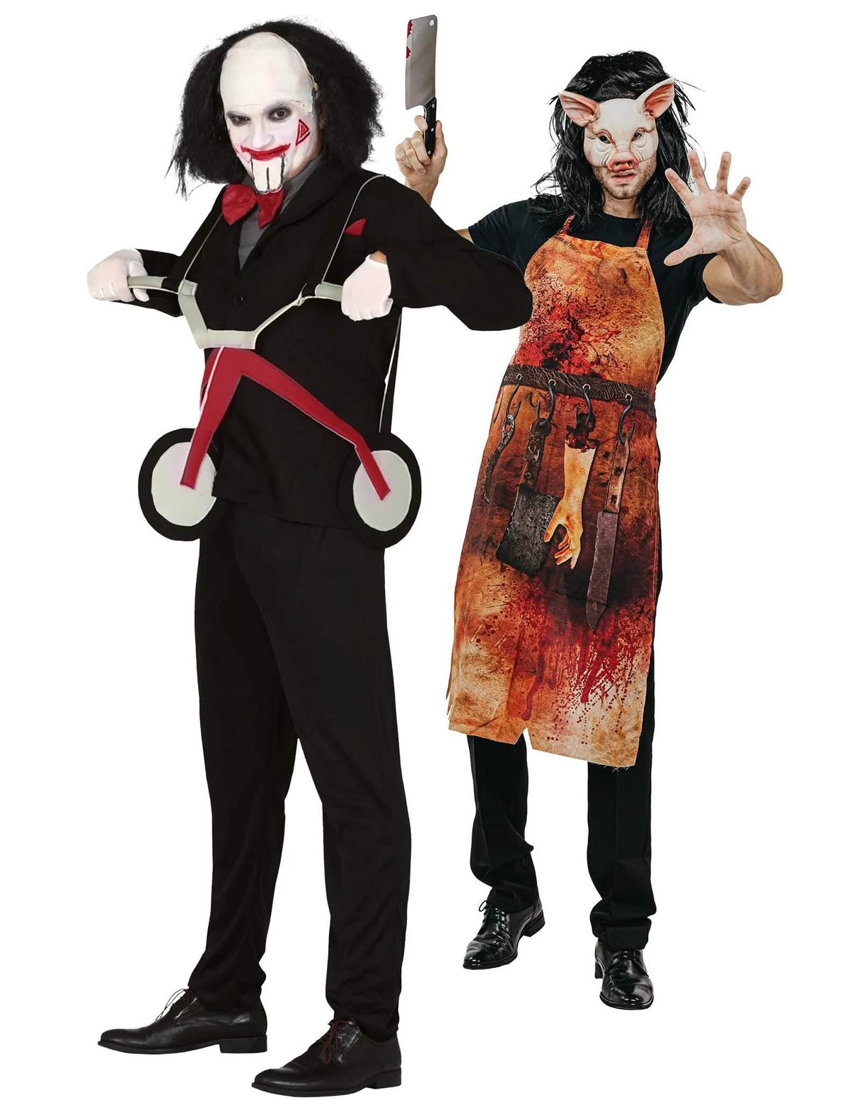 Psychopathisch en horror-slagerduo-koppelkostuum