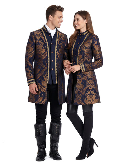 Barok koppel kostuum blauw volwassenen