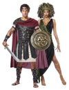 Déguisement de couple gladiateur et méduse adultes