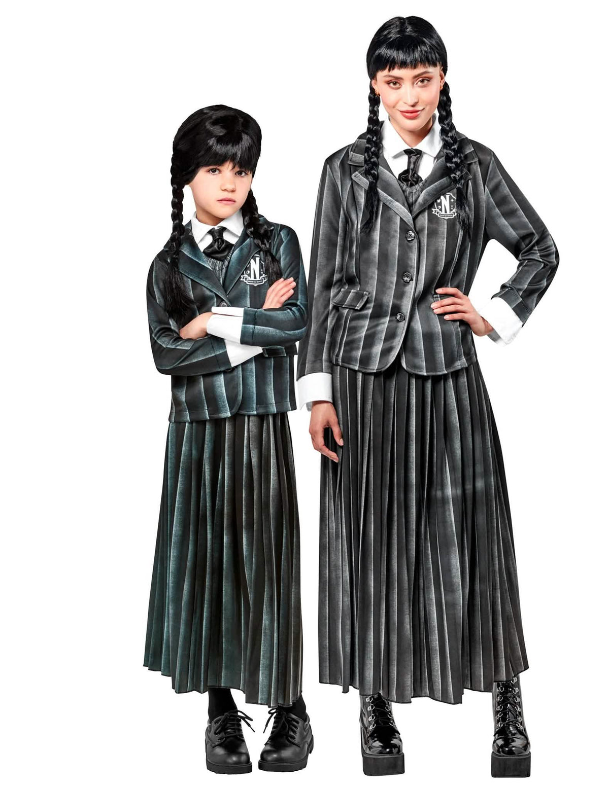 Koppelkostuum schooluniform Wednesday Addams™ voor kinderen en volwassenen