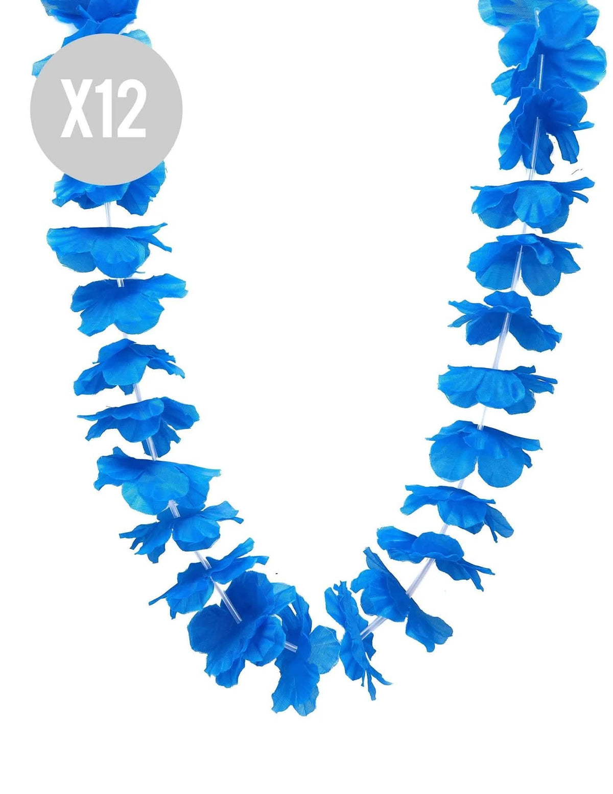 12 Colliers hawaï bleu vif