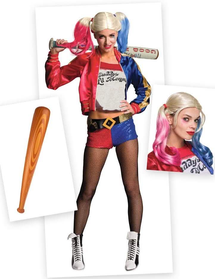 Harley Quinn kostuum pack met accessoires voor vrouwen