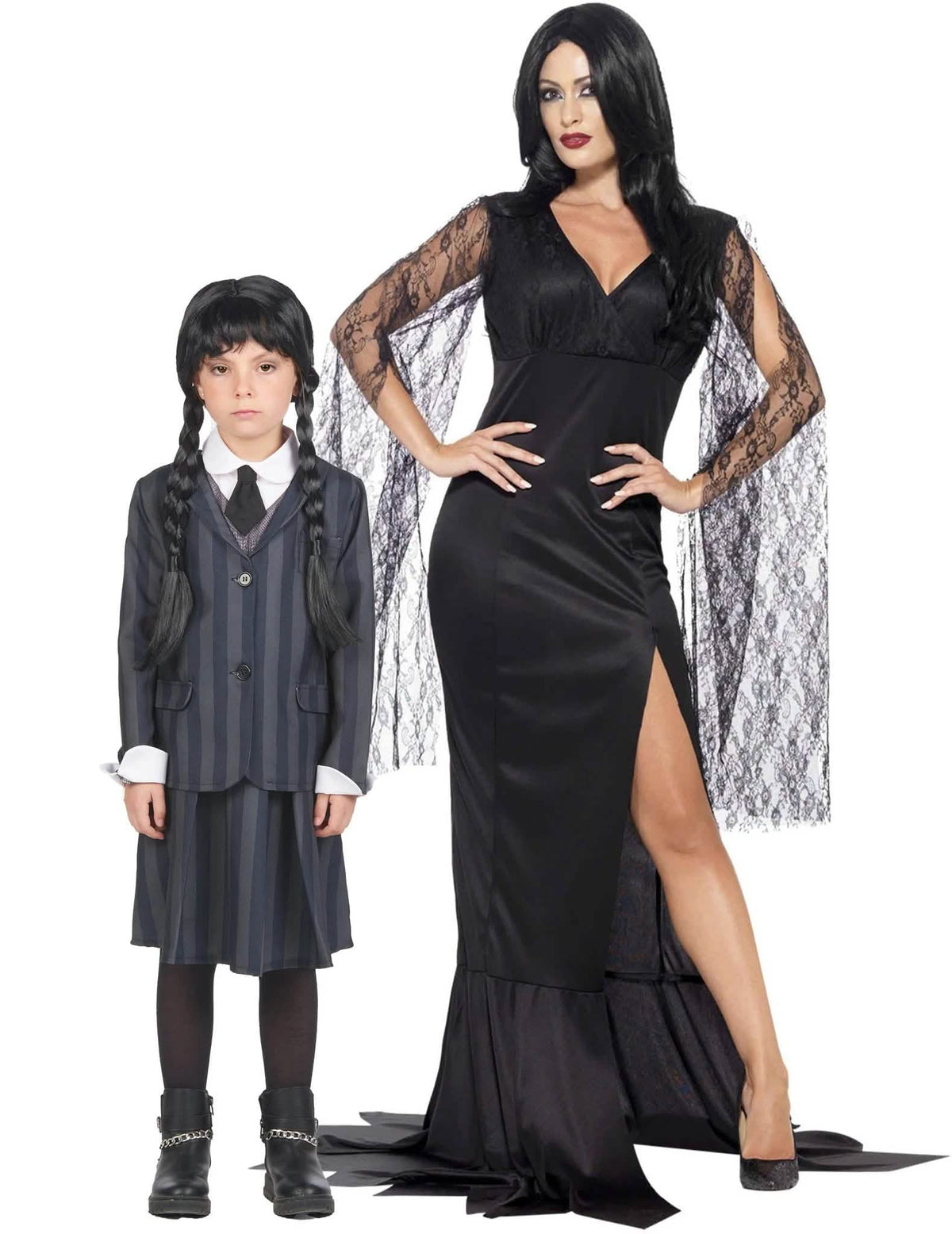 Morbide familiepaar kostuum moeder en dochter Halloween