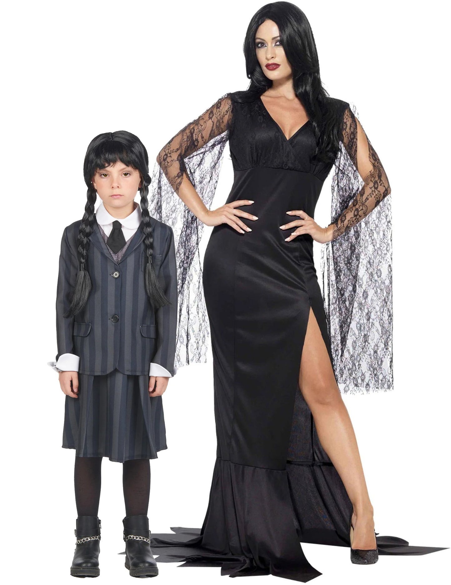 Morbide familiepaar kostuum moeder en dochter Halloween