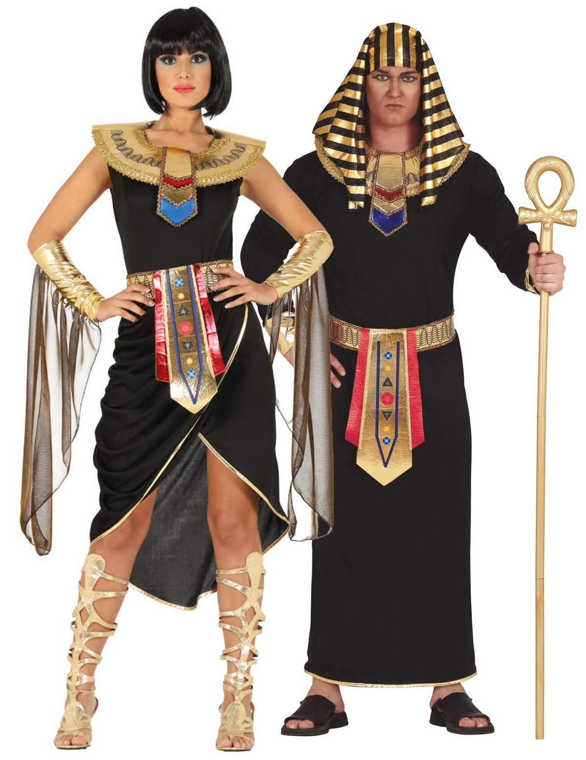 Zwart Egyptisch koppelkostuum voor volwassenen