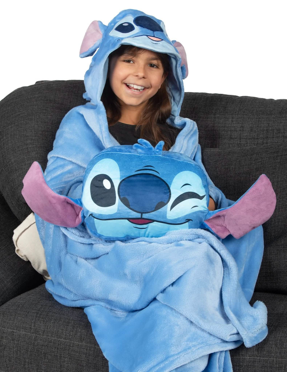 Stitch™ fleece deken en kussen set