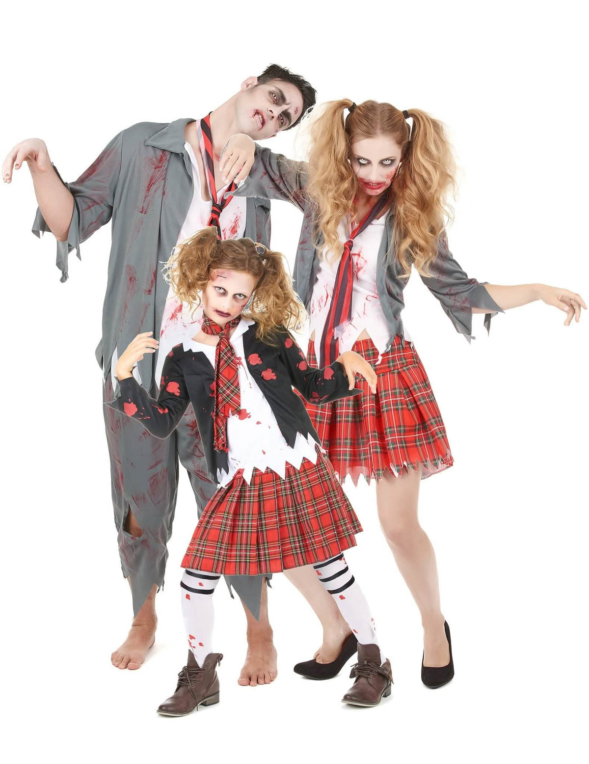 Zombie familie groepskostuum