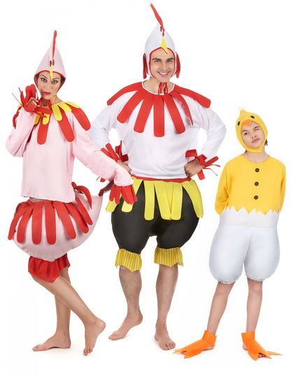 Déguisement de famille coq poule et poussin