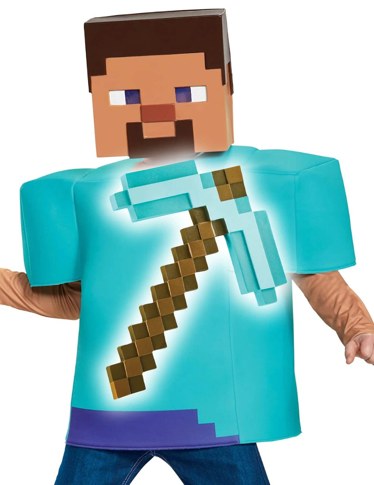Minecraft­™ Steve verkleedset met houweel voor kinderen