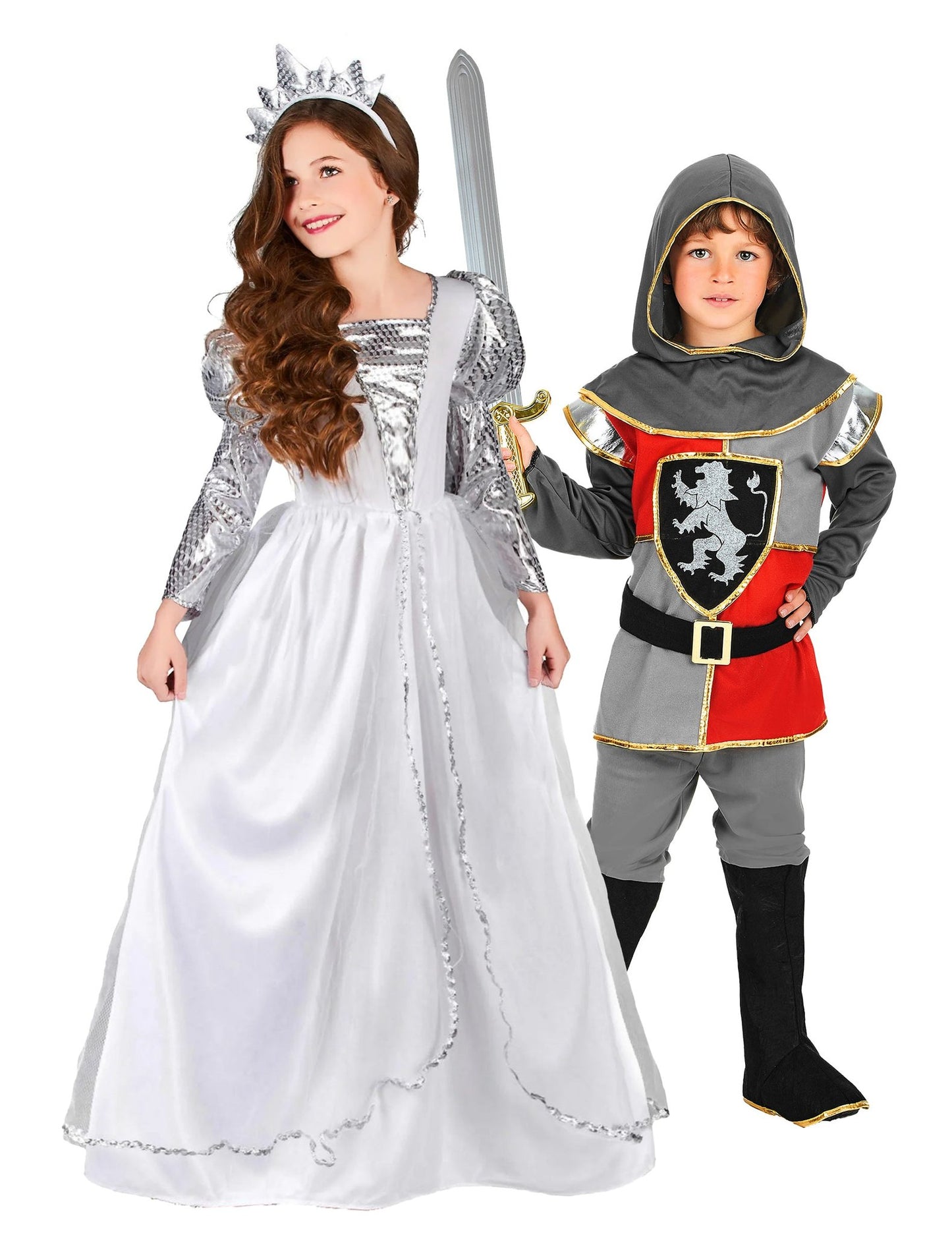 Paar vermomming ridder en prinses kindersluier