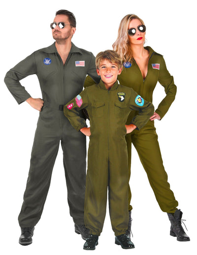 Déguisement de famille pilotes