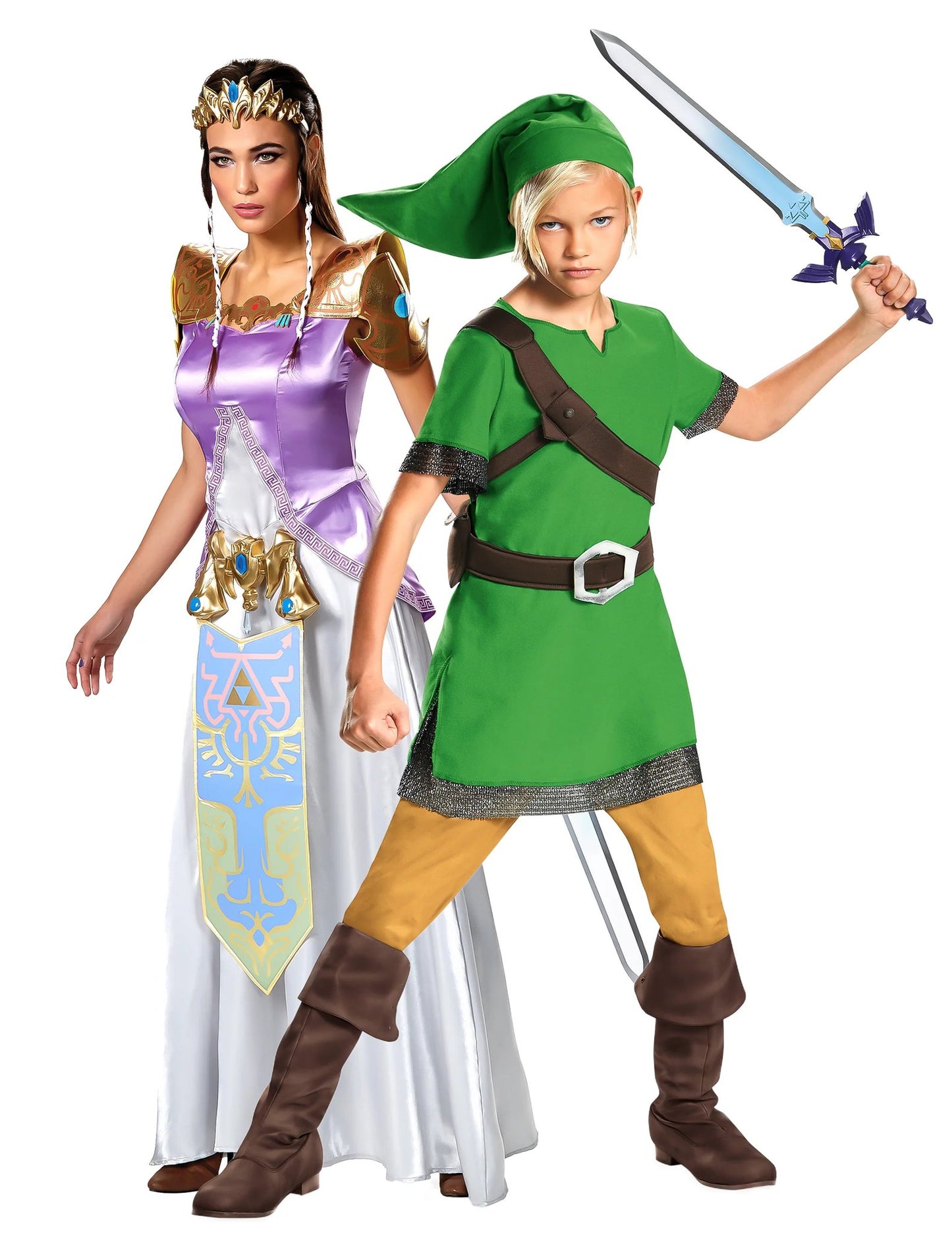 Déguisement de couple princesse Zelda et Link mère et fils
