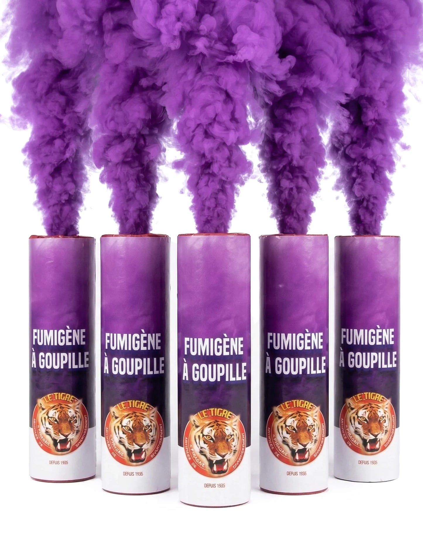 Lot 5 Fumigènes à goupille violets 1 min