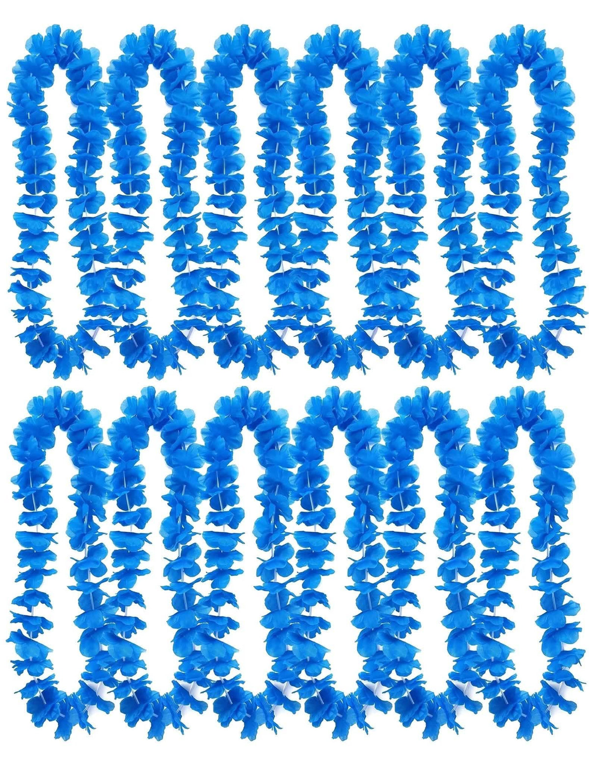 12 Colliers hawaï bleu vif