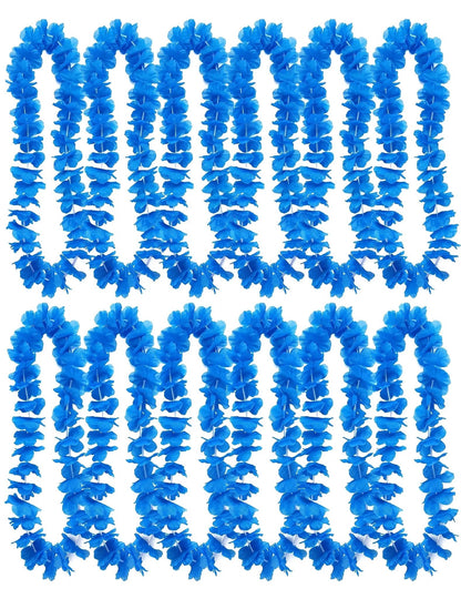 12 Hawaiiaanse kettingen felblauw