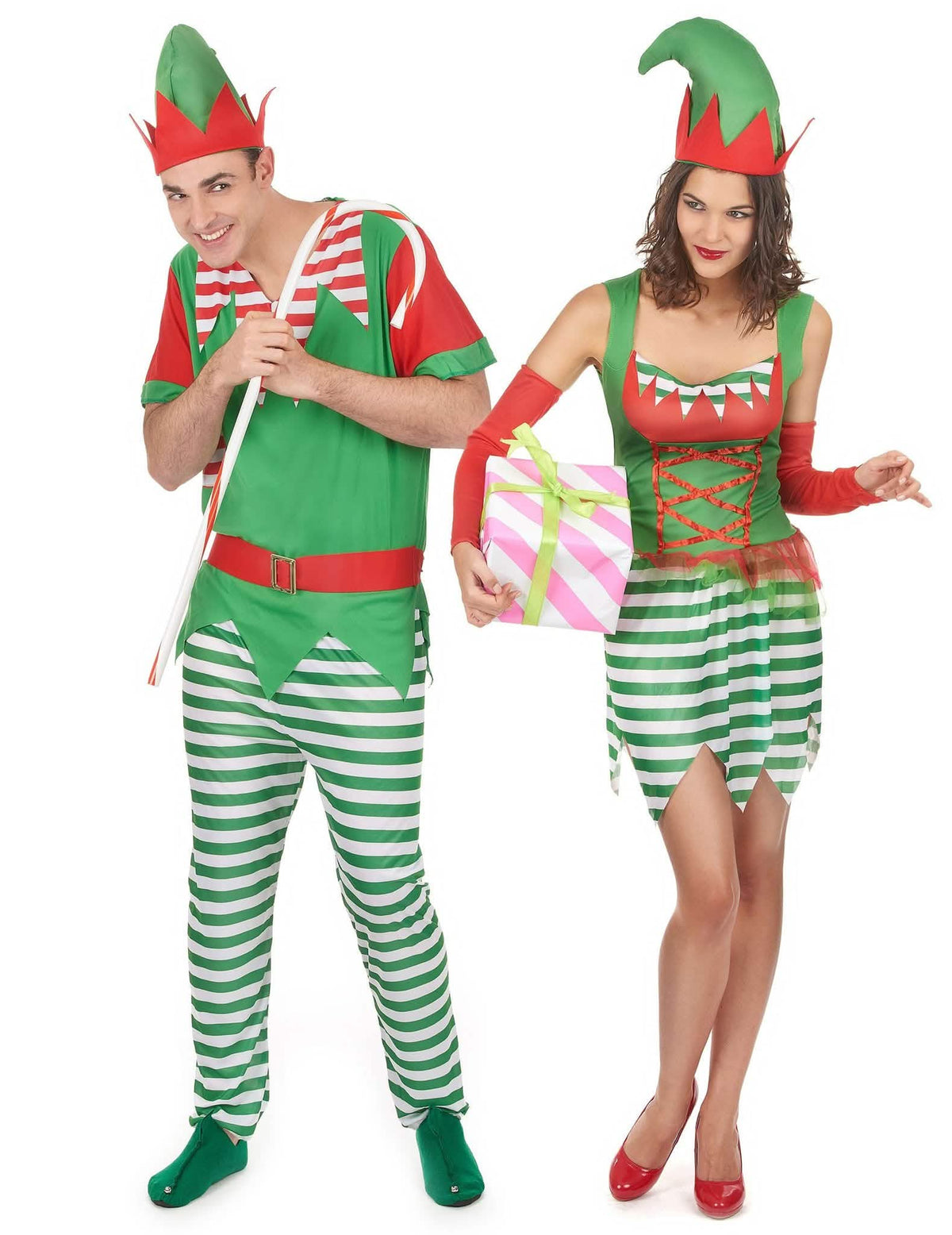 Kerstkabouter kostuum voor koppel