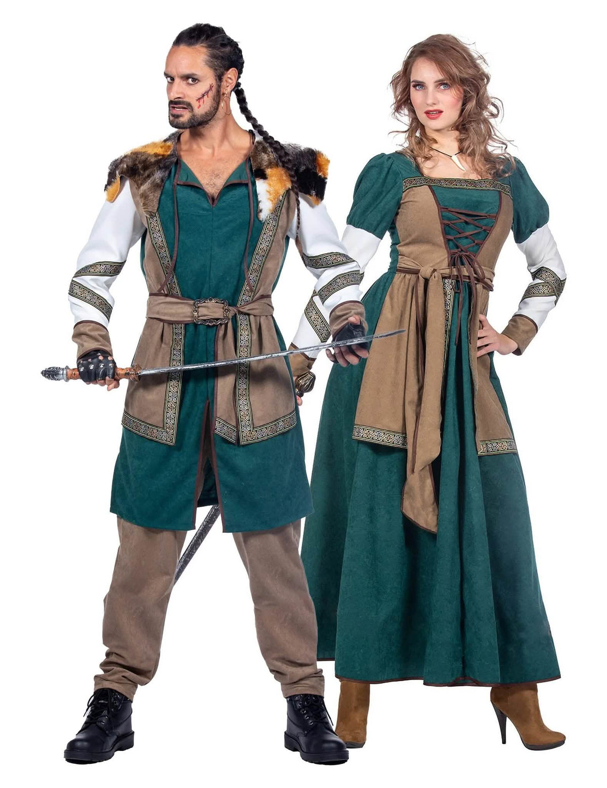 Déguisement de couple guerriers vikings adulte