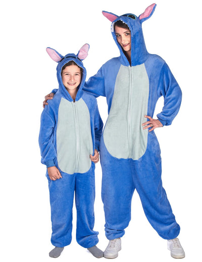 Déguisement de couple extraterrestre bleue parent et enfant