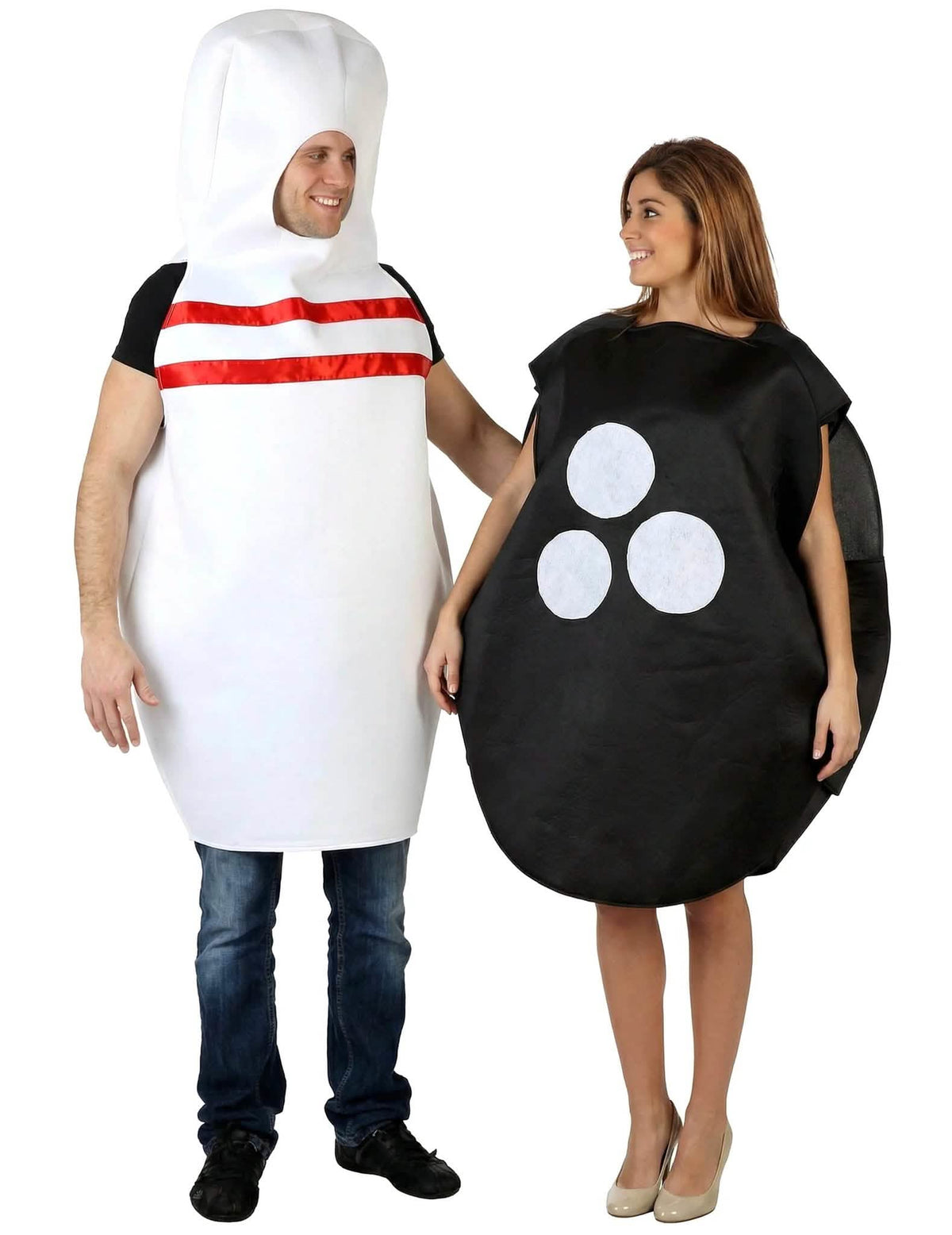 Déguisement de couple boule et quille de bowling adulte doublon