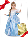 Coffret cadeau déguisement princesse bleu avec accessoires fille