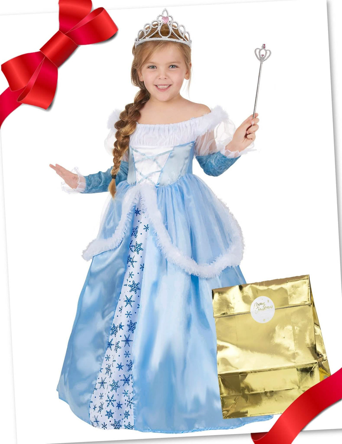 Blauwe prinsessenkostuum geschenkdoos voor meisjes