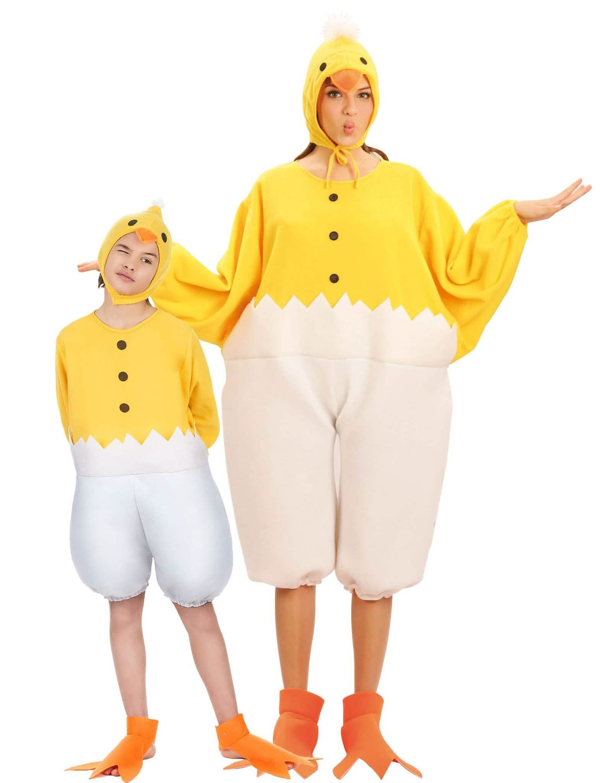 Déguisement de couple poussin parent et enfant