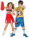 Déguisement de couple pompom girl et joueur de foot zombies enfant