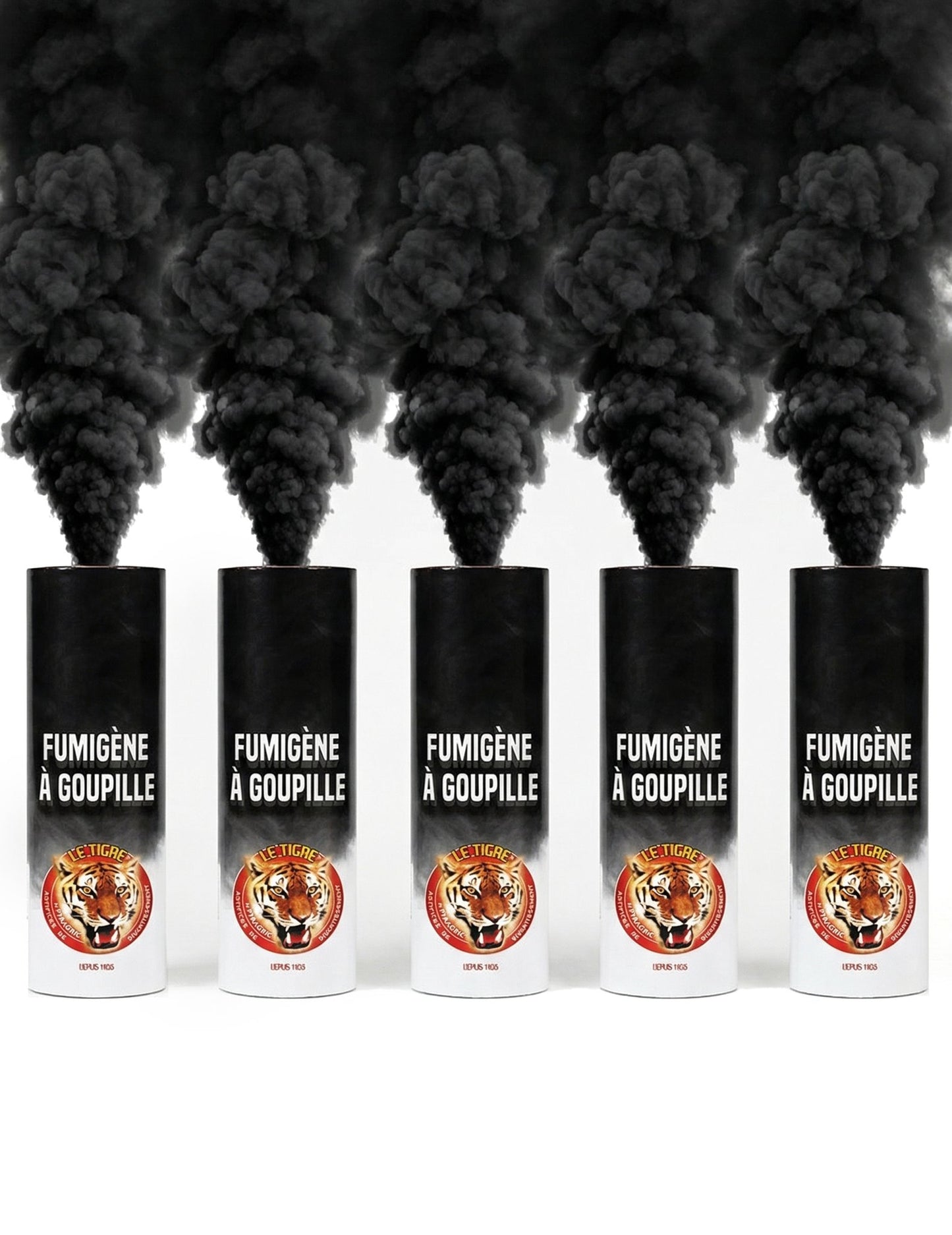 Lot 5 Fumigènes à goupille noirs 1 min