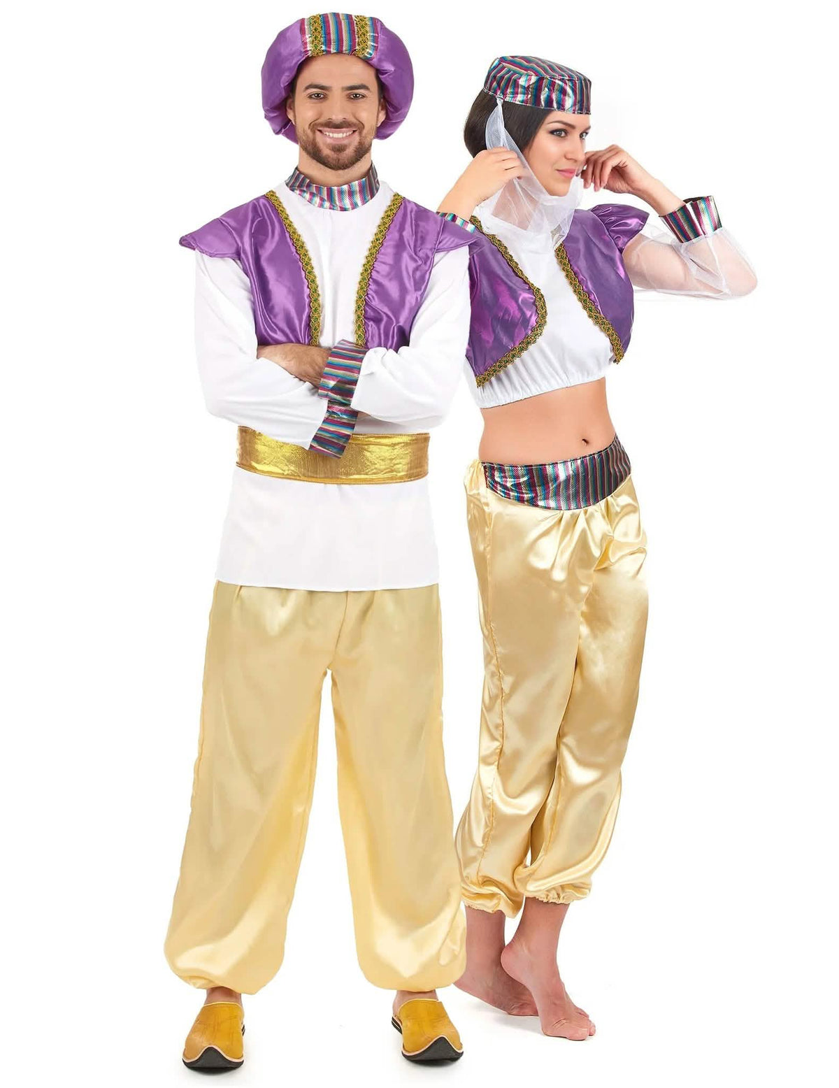 Déguisement de couple sultan et danseuse orientale adultes