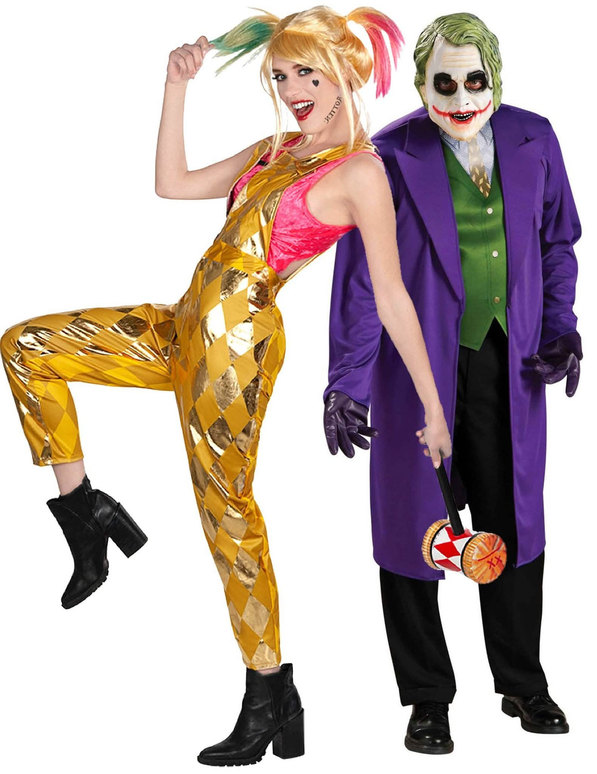 Déguisement de couple Harley Quinn Birds of Prey™ et Joker The Dark Knight™  Halloween adulte