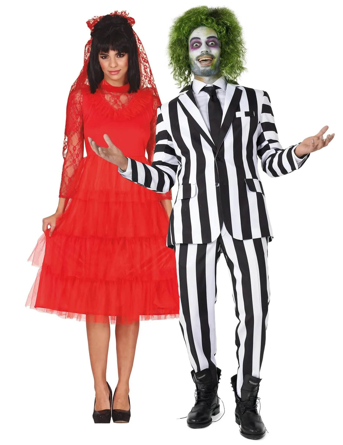 Beetlejuice™ en bruidspaar kostuum rood