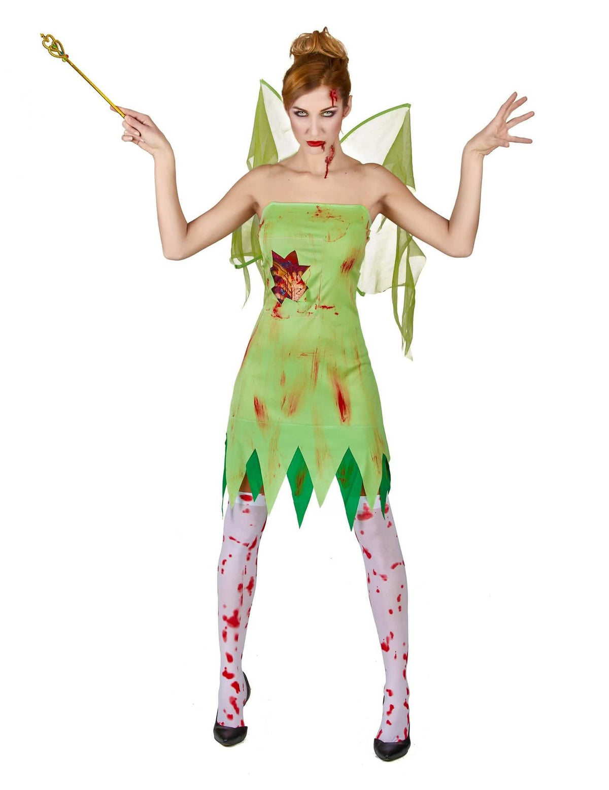 Pack déguisement fée verte ensanglantée femme Halloween