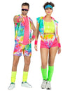 Déguisement de couple aérobic tie and dye adulte