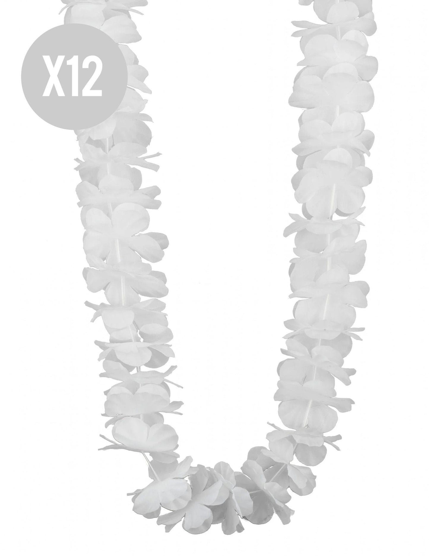 12 Hawaiiaanse kettingen wit