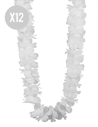 12 Colliers hawaï blanc