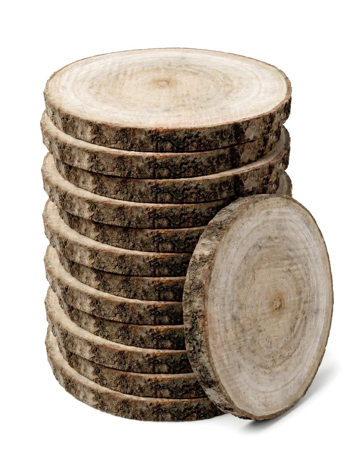 12 rondins de bois naturel 13 à 17 cm
