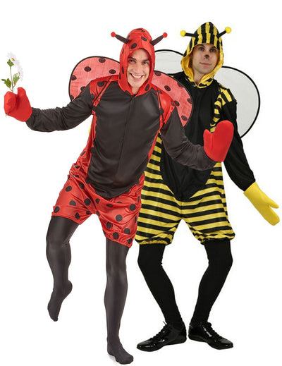 Déguisements de couple abeille et coccinelle hommes