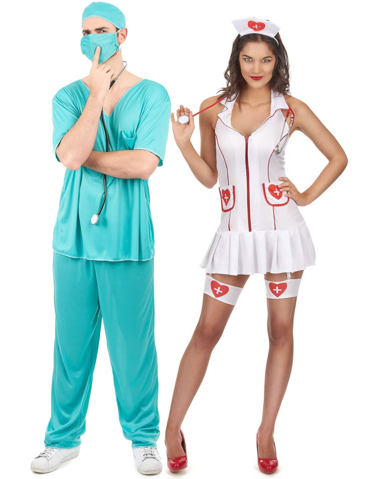 Déguisement de couple infirmière et docteur