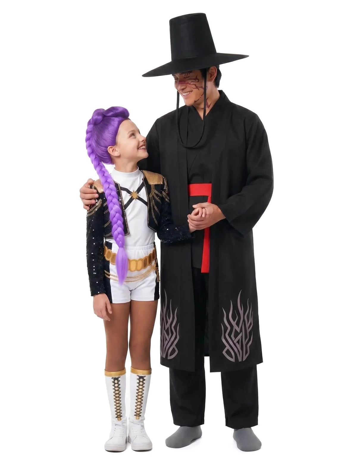 Koppelkostuum Rumi™ en Kpop Demon Hunters™ demon vader en dochter