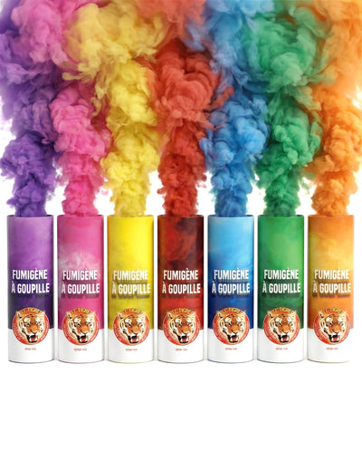 7 fumigènes à goupille multicolores 1 min